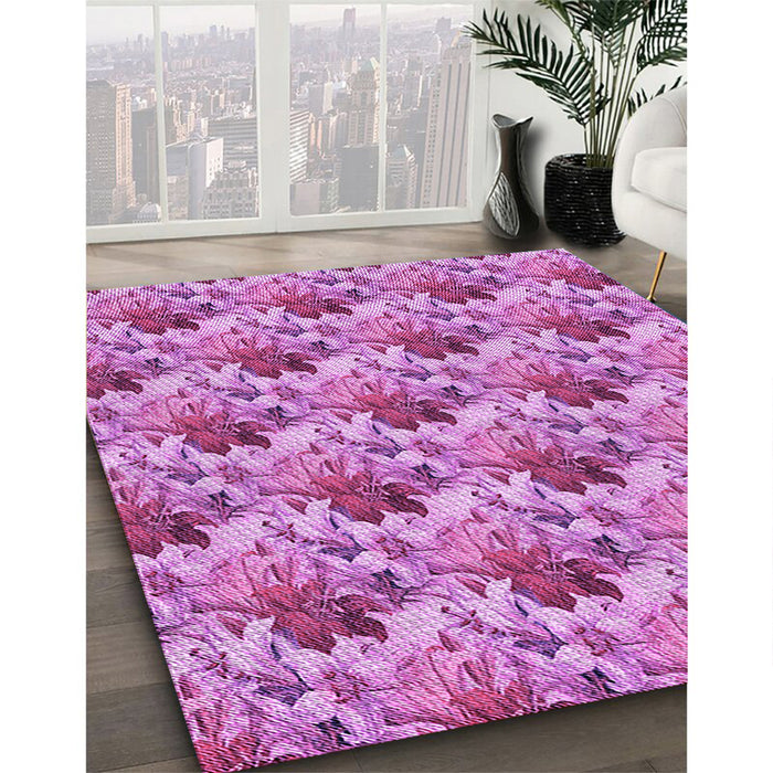 Patterned Violet Purple Rug in Family Room, pat3848pur