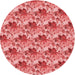 Square Patterned Light Coral Pink Rug, pat3848rd