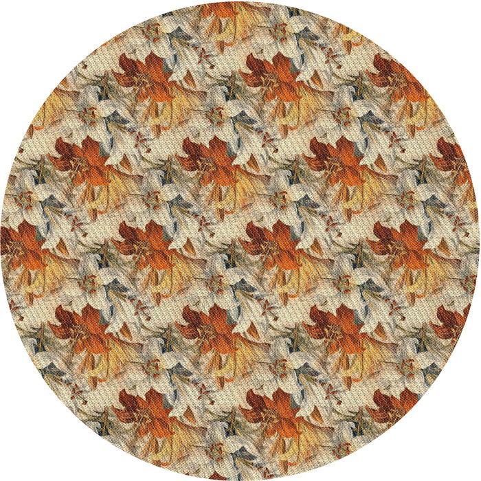 Sideview of Patterned Saddle Brown Novelty Rug, pat3848