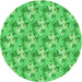 Square Patterned Neon Green Rug, pat3849grn