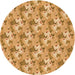 Square Patterned Orange Rug, pat3849org