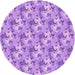 Square Machine Washable Transitional Violet Purple Rug in a Living Room, wshpat3849pur