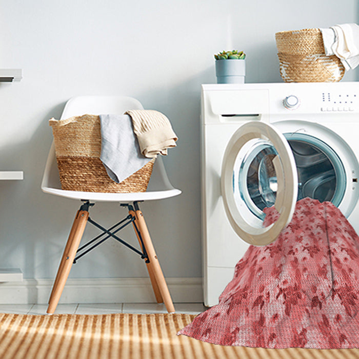 Machine Washable Transitional Light Salmon Pink Rug in a Washing Machine, wshpat3849rd