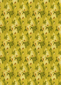 Machine Washable Transitional Yellow Rug, wshpat3849yw