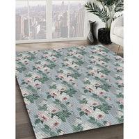 Patterned Gray Novelty Rug, pat3849