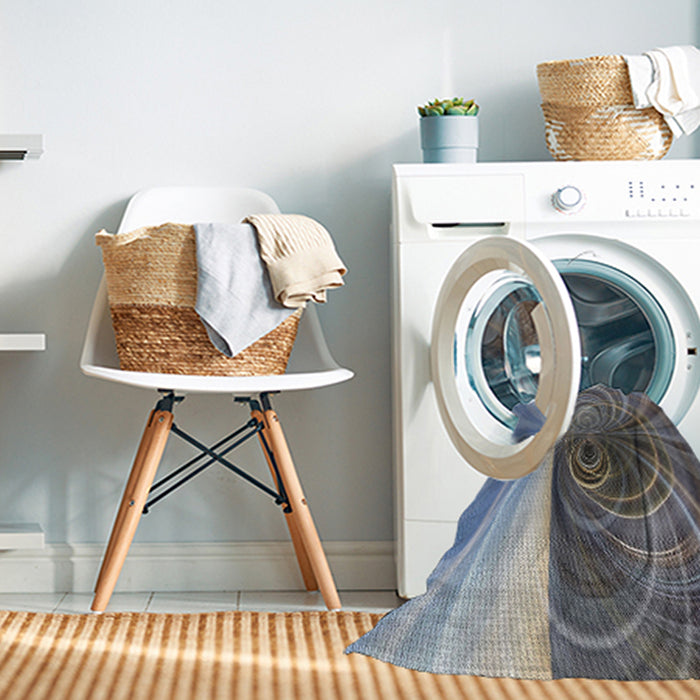 Machine Washable Transitional Blue Gray Rug in a Washing Machine, wshpat384