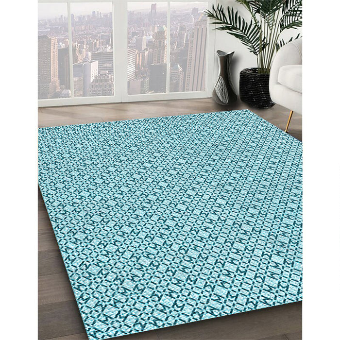 Patterned Blue Ivy Blue Rug in Family Room, pat385lblu