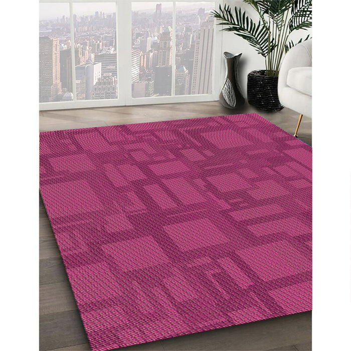Machine Washable Transitional Hot Deep Pink Rug in a Family Room, wshpat3850brn