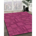 Machine Washable Transitional Hot Deep Pink Rug in a Family Room, wshpat3850brn