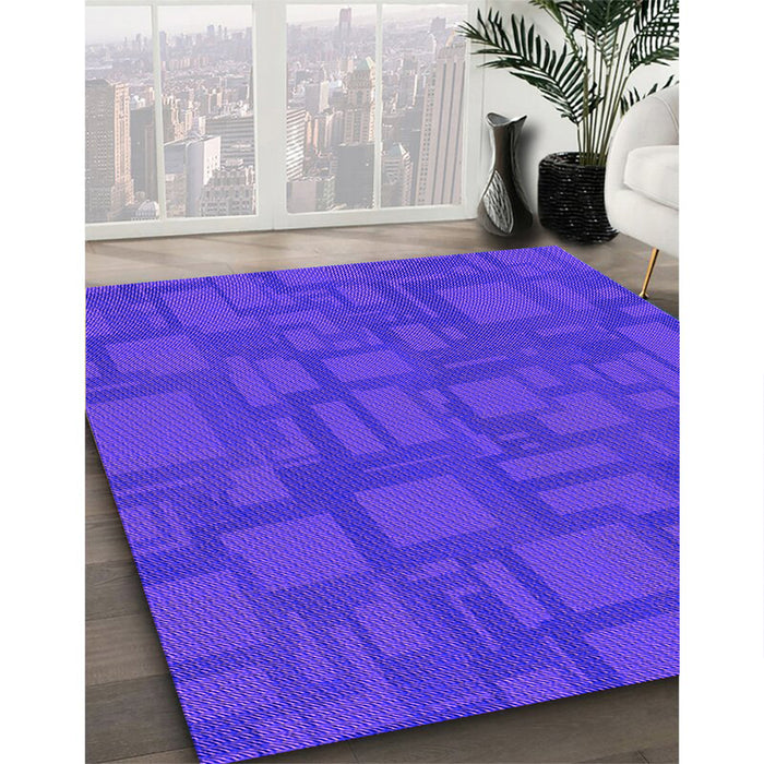 Patterned Purple Rug in Family Room, pat3850pur