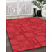 Machine Washable Transitional Red Rug in a Family Room, wshpat3850rd