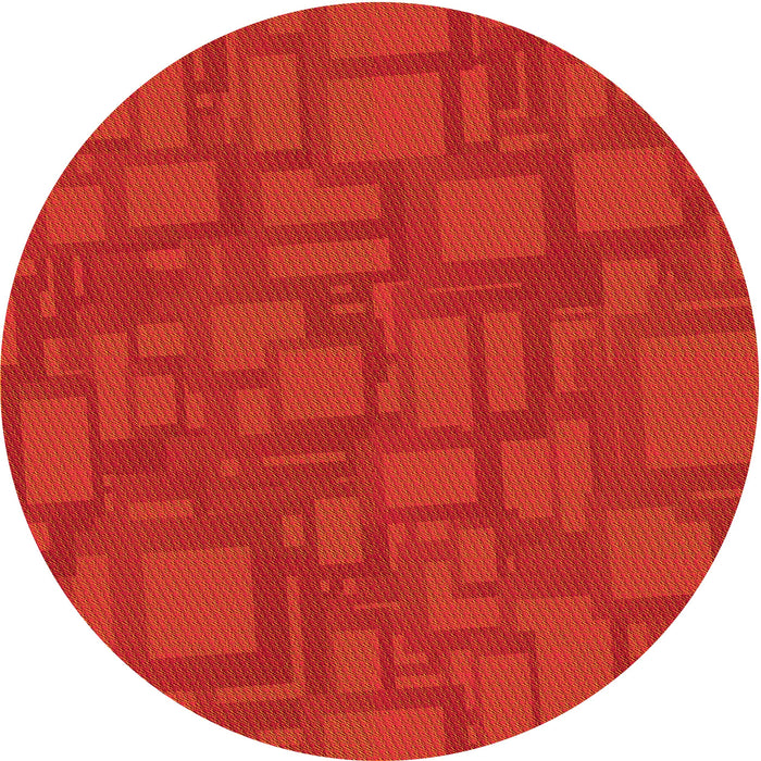 Square Patterned Scarlet Red Rug, pat3850yw