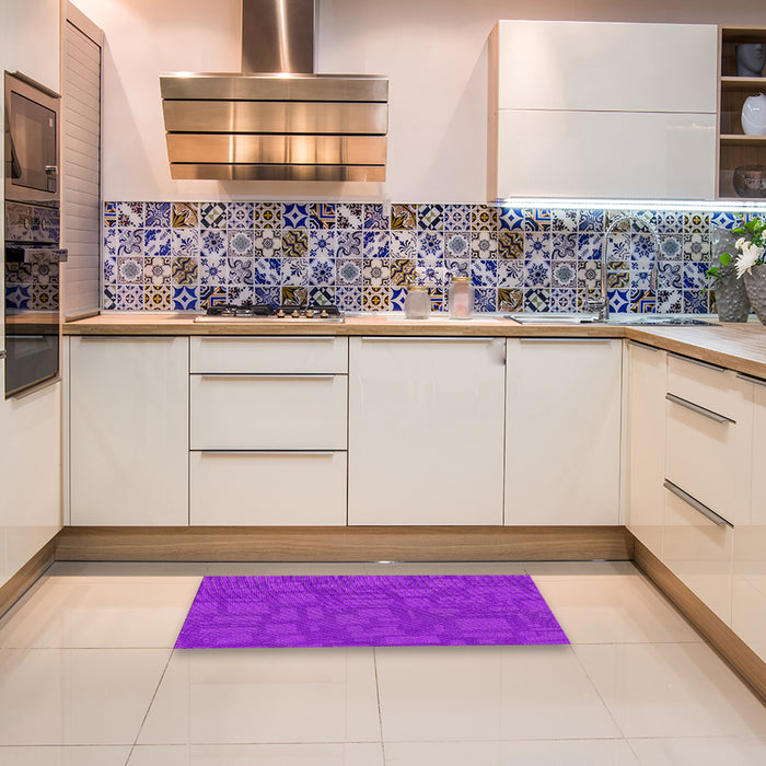 Machine Washable Transitional Fuchsia Magenta Purple Rug in a Kitchen, wshpat3850