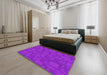 Machine Washable Transitional Fuchsia Magenta Purple Rug in a Bedroom, wshpat3850