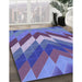 Machine Washable Transitional Amethyst Purple Rug in a Family Room, wshpat3851blu