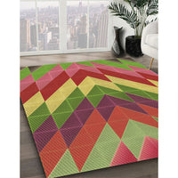 Patterned Pistachio Green Rug, pat3851brn