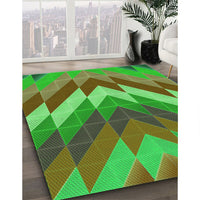 Patterned Oak Brown Rug, pat3851grn