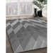 Machine Washable Transitional Grey Gray Rug in a Family Room, wshpat3851gry