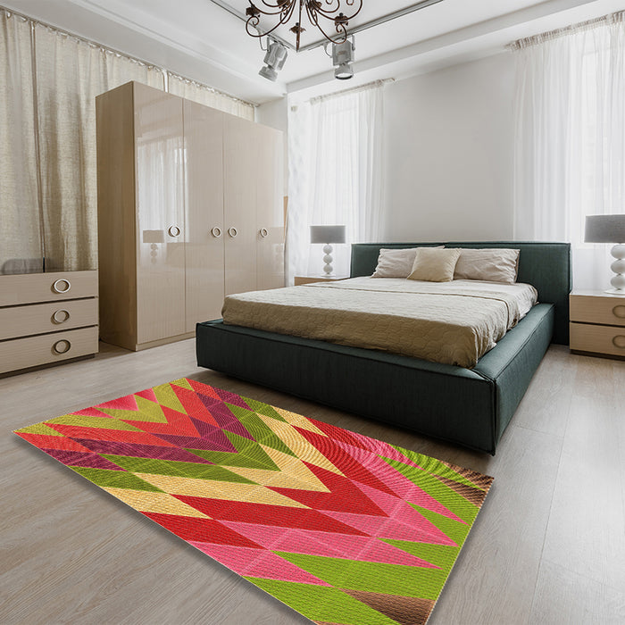 Patterned Brown Rug in a Bedroom, pat3851org