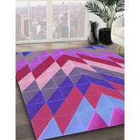 Patterned Medium Violet Red Pink Rug, pat3851pur