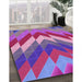 Patterned Medium Violet Red Pink Rug in Family Room, pat3851pur