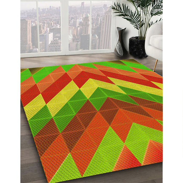 Machine Washable Transitional Neon Red Rug in a Family Room, wshpat3851yw