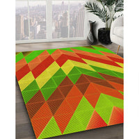 Patterned Neon Red Rug, pat3851yw