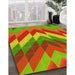 Patterned Neon Red Rug in Family Room, pat3851yw