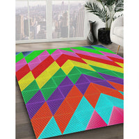 Patterned Green Modern Rug, pat3851