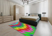 Machine Washable Transitional Green Rug in a Bedroom, wshpat3851