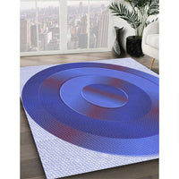 Patterned Denim Blue Rug, pat3852blu