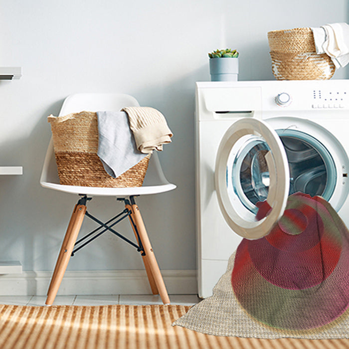 Machine Washable Transitional Camel Brown Rug in a Washing Machine, wshpat3852brn