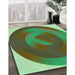 Machine Washable Transitional Green Rug in a Family Room, wshpat3852grn