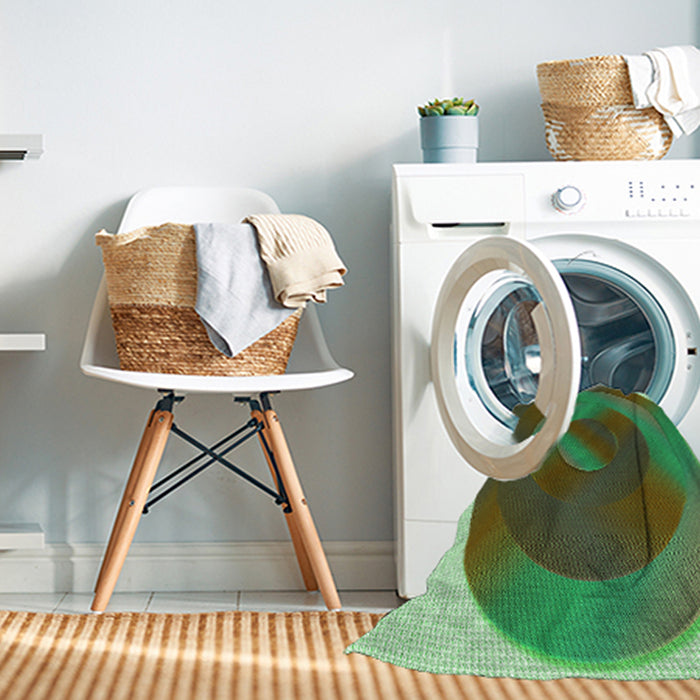 Machine Washable Transitional Green Rug in a Washing Machine, wshpat3852grn