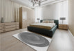 Patterned Cloud Gray Rug in a Bedroom, pat3852gry