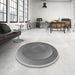 Round Patterned Cloud Gray Rug in a Office, pat3852gry