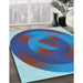 Machine Washable Transitional Deep Periwinkle Purple Rug in a Family Room, wshpat3852lblu