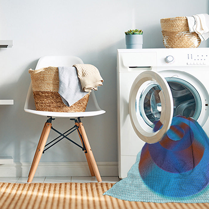 Machine Washable Transitional Deep Periwinkle Purple Rug in a Washing Machine, wshpat3852lblu