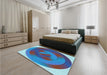 Patterned Deep Periwinkle Purple Rug in a Bedroom, pat3852lblu