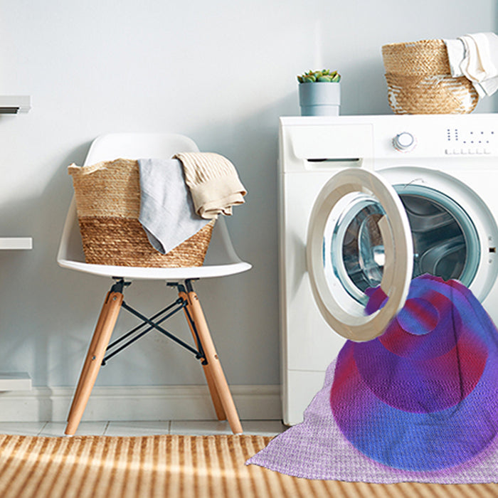 Machine Washable Transitional Purple Mimosa Purple Rug in a Washing Machine, wshpat3852pur