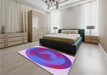 Patterned Purple Mimosa Purple Rug in a Bedroom, pat3852pur