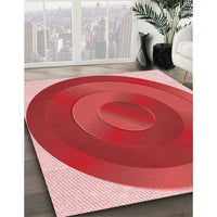 Patterned Pastel Red Pink Rug, pat3852rd