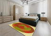 Patterned Red Rug in a Bedroom, pat3852yw