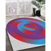 Machine Washable Transitional Medium Violet Red Pink Rug in a Family Room, wshpat3852