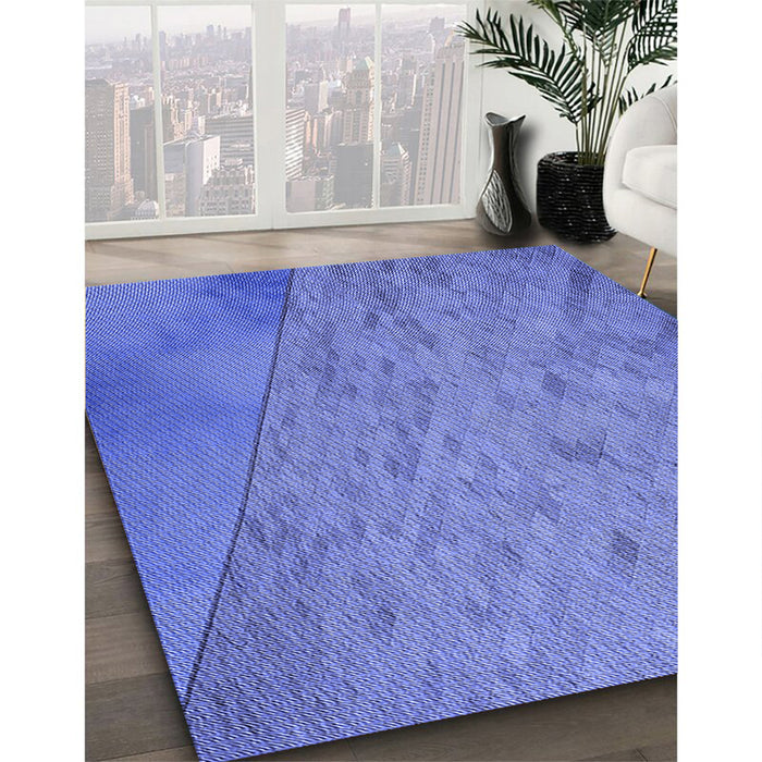 Patterned Sky Blue Rug in Family Room, pat3853blu