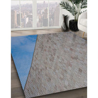 Patterned Blue Gray Novelty Rug, pat3853