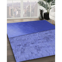 Patterned Sky Blue Rug, pat3854blu