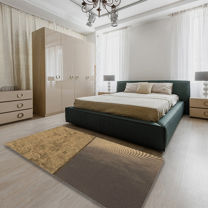 Patterned Bronze Brown Rug in a Bedroom, pat3854brn