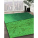 Patterned Forest Green Rug in Family Room, pat3854grn