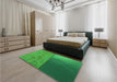 Patterned Forest Green Rug in a Bedroom, pat3854grn